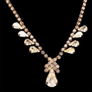 Crystal Teardrop Necklace Vintage